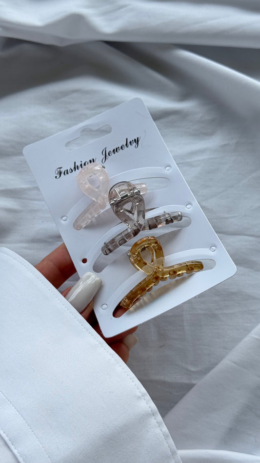 Üçlü Mini Spiral Mandallı Toka Seti