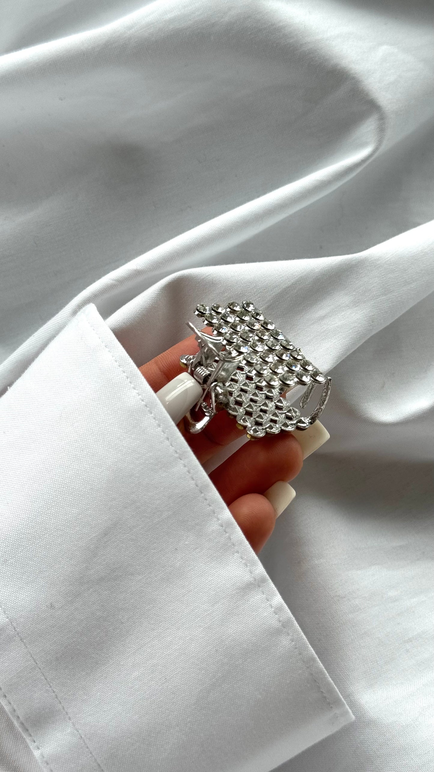 Kristal Taşlı Mandallı Toka