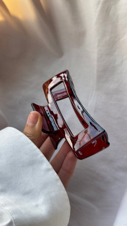 Dikdörtgen Formlu Büyük Boy Mandal Toka - Şeffaf Modern Saç Aksesuarı