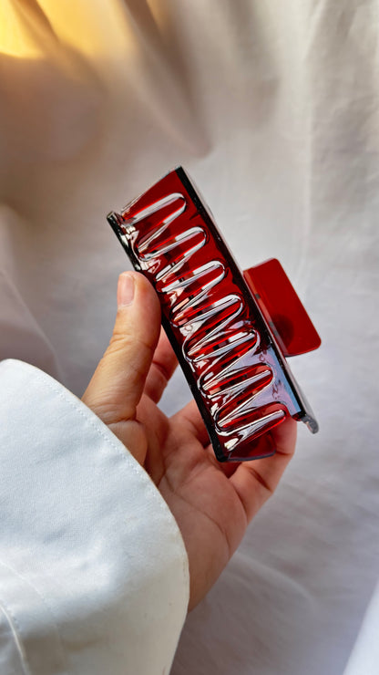 Dikdörtgen Formlu Büyük Boy Mandal Toka - Şeffaf Modern Saç Aksesuarı