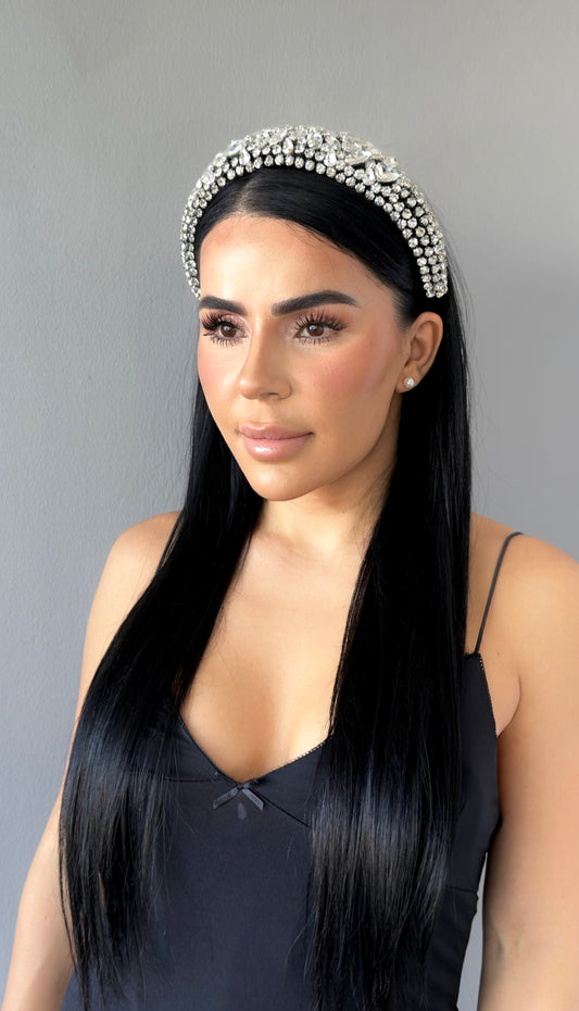 Royal Serisi - Elmas Işıltılı Zirkon Taşlı Kalın Taç