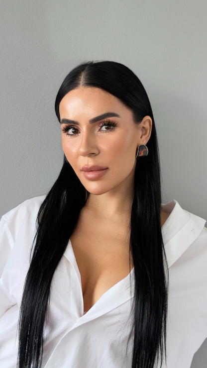 Vintage Mineli Küpe - Minimalist Retro Stil Lüks Tasarım Küpe