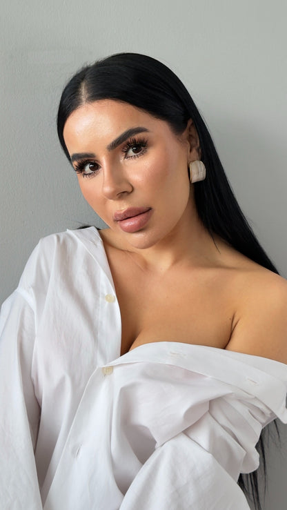 Vintage Mineli Küpe - Minimalist Retro Stil Lüks Tasarım Küpe