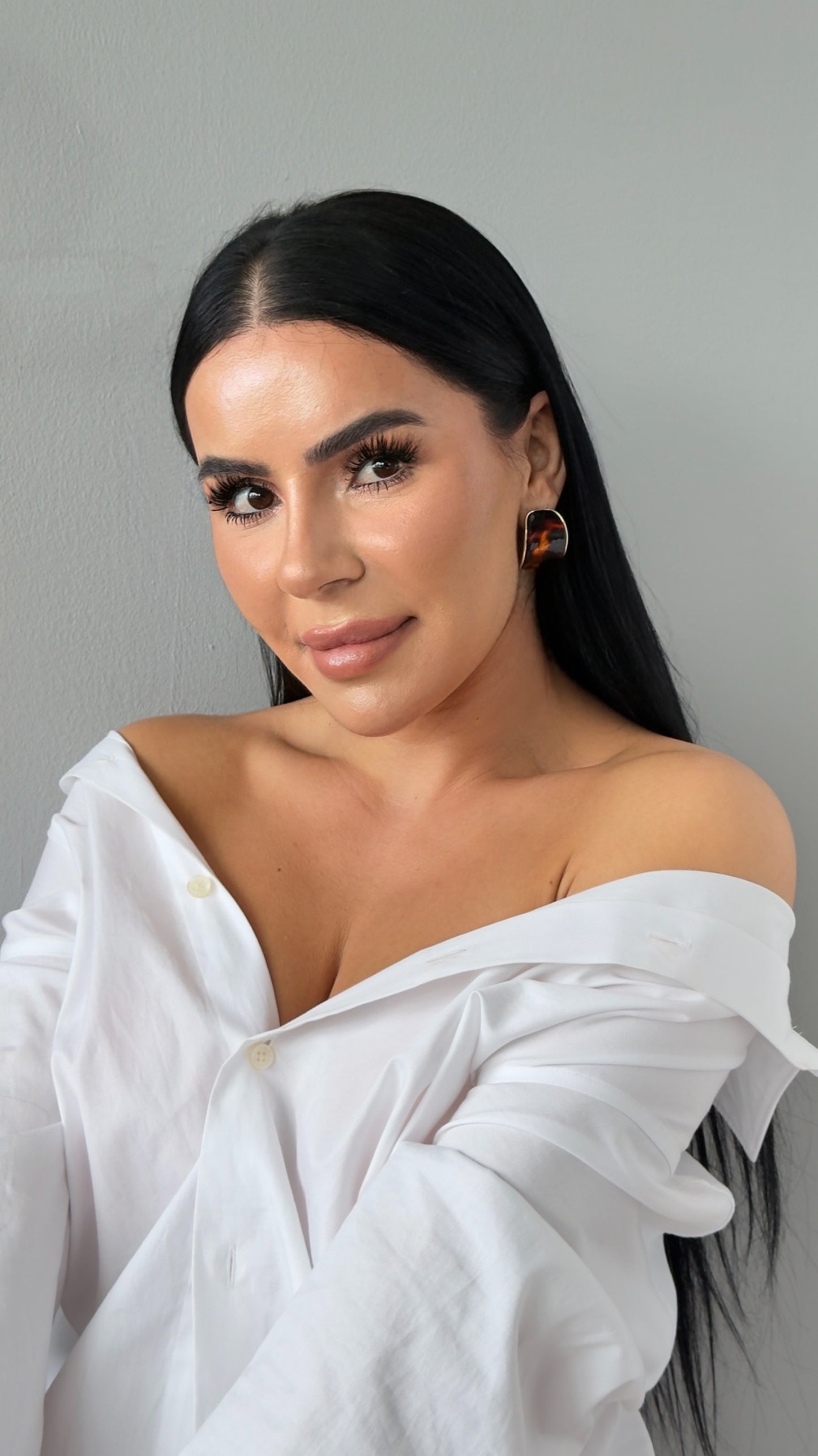 Vintage Mineli Küpe - Minimalist Retro Stil Lüks Tasarım Küpe