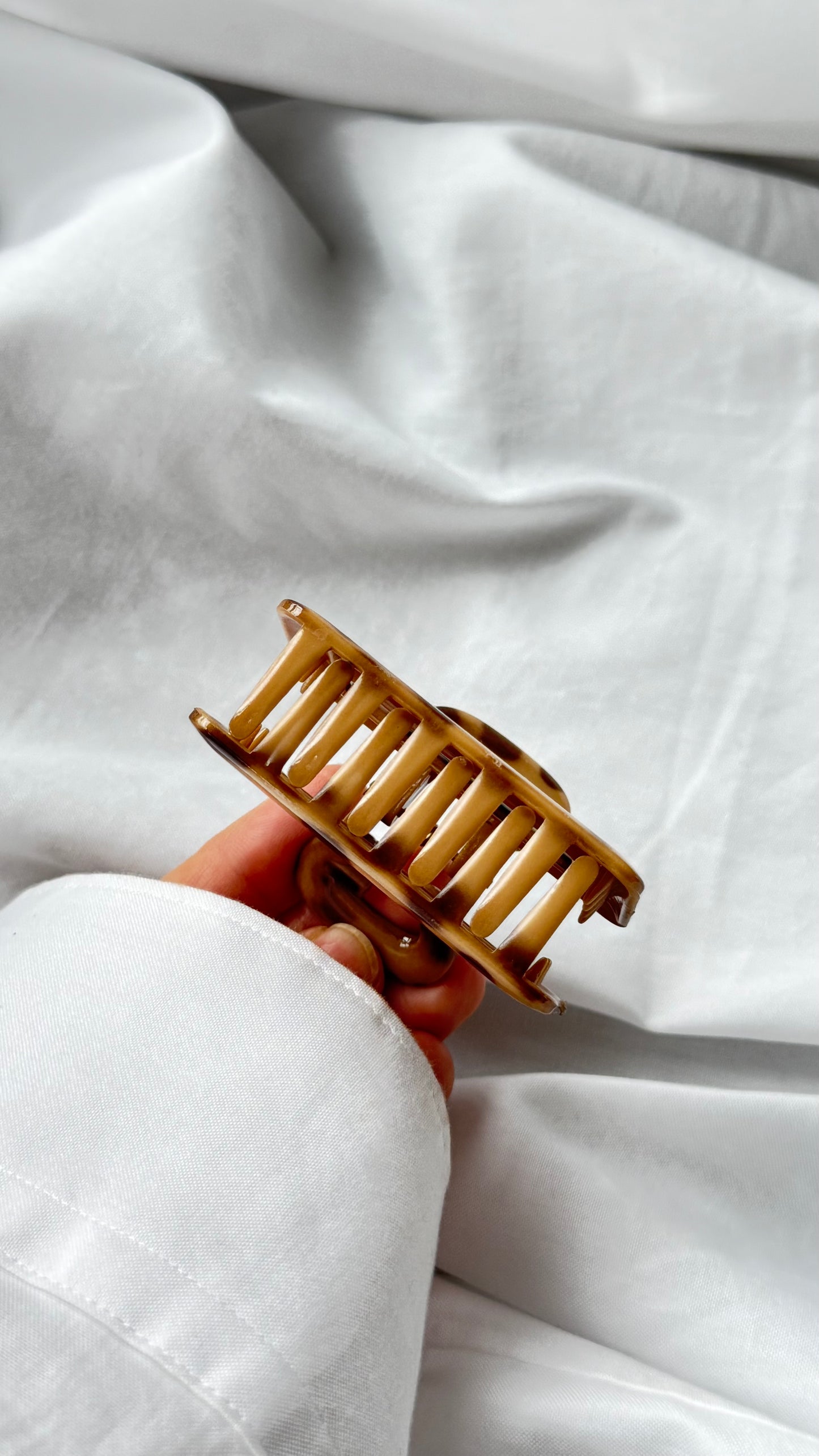 Leopar Desenli Dikdörtgen Büyük Boy Mandal Toka - Retro Şık Saç Aksesuarı