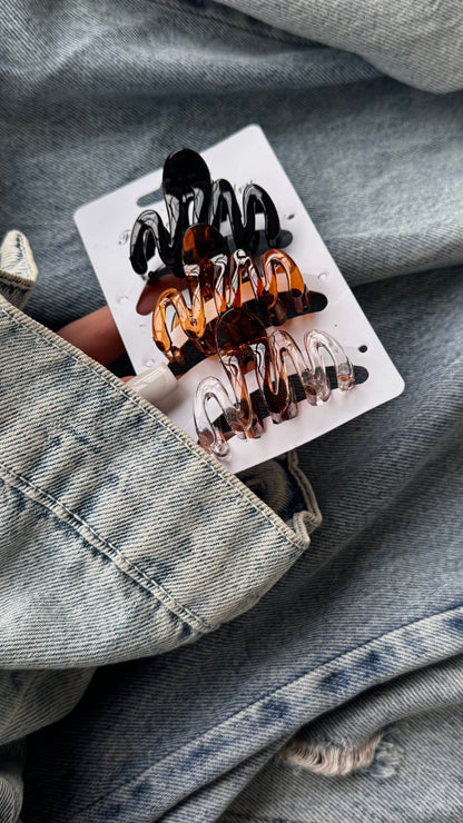 Üçlü Mini Zikzak Mandallı Toka Seti