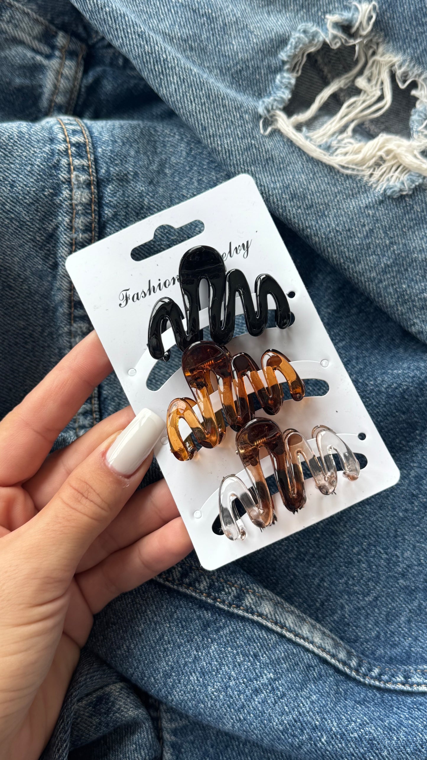 Üçlü Mini Zikzak Mandallı Toka Seti