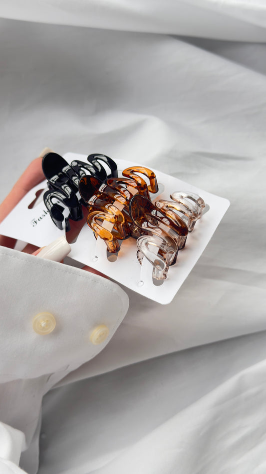 Üçlü Mini Zikzak Mandallı Toka Seti