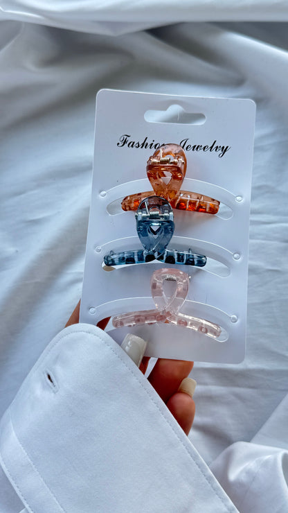 Üçlü Mini Spiral Mandallı Toka Seti