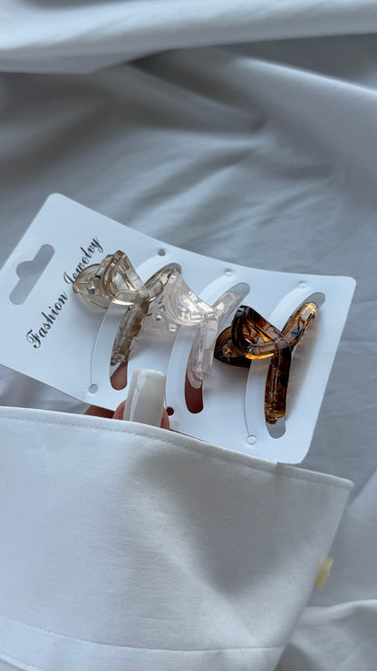 Üçlü Mini Spiral Mandallı Toka Seti