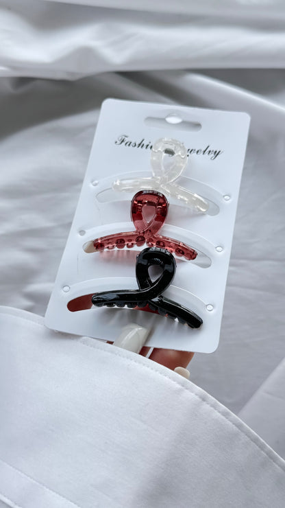 Üçlü Mini Spiral Mandallı Toka Seti