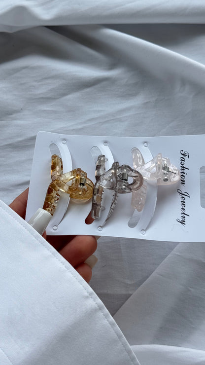 Üçlü Mini Spiral Mandallı Toka Seti