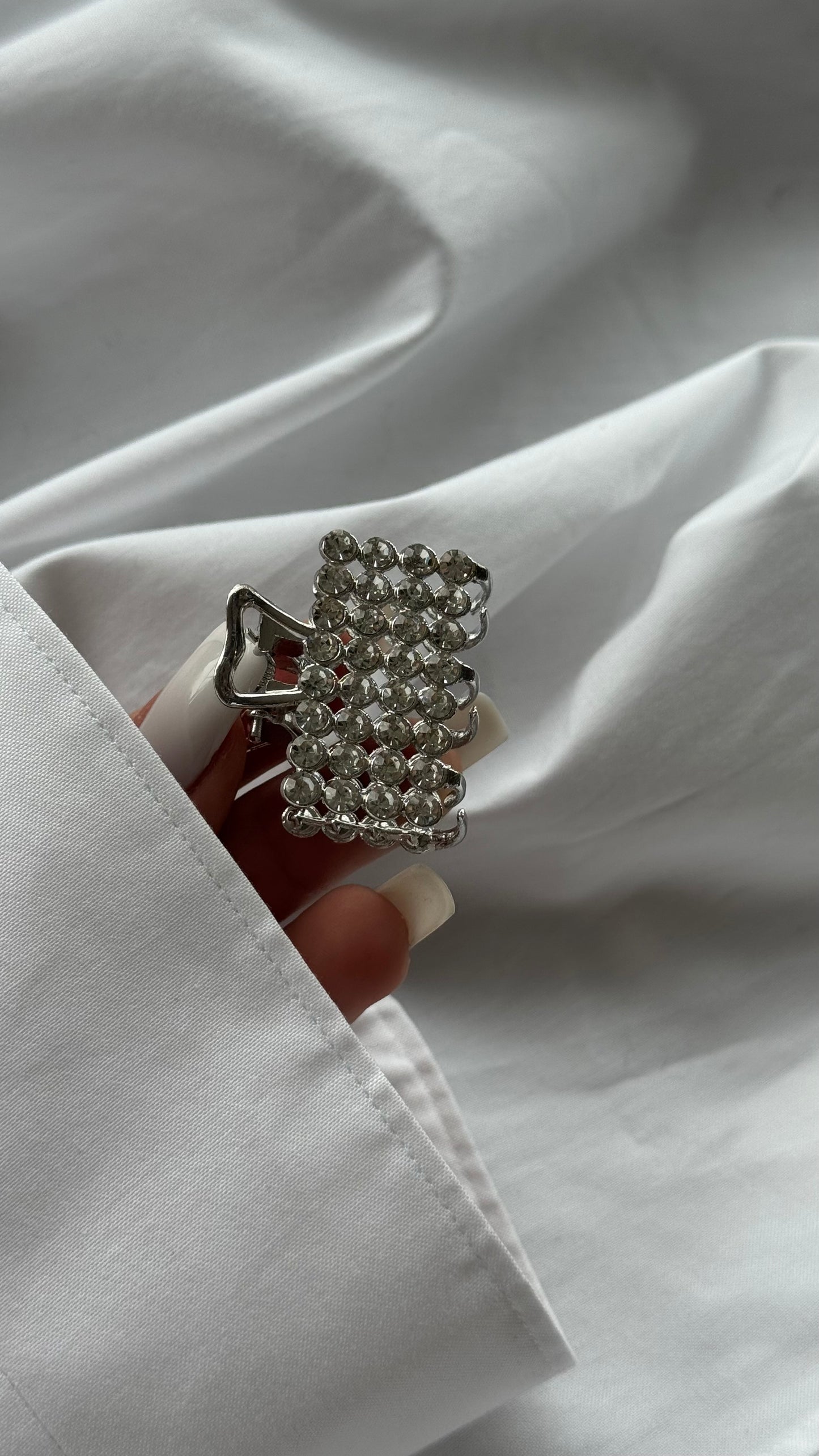 Kristal Taşlı Mandallı Toka