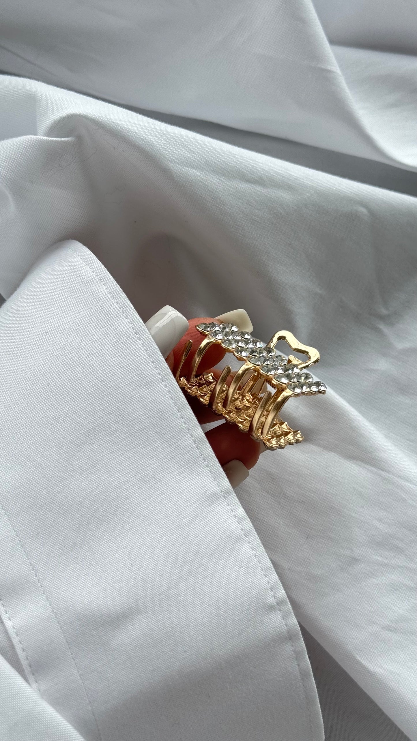 Kristal Taşlı Mandallı Toka