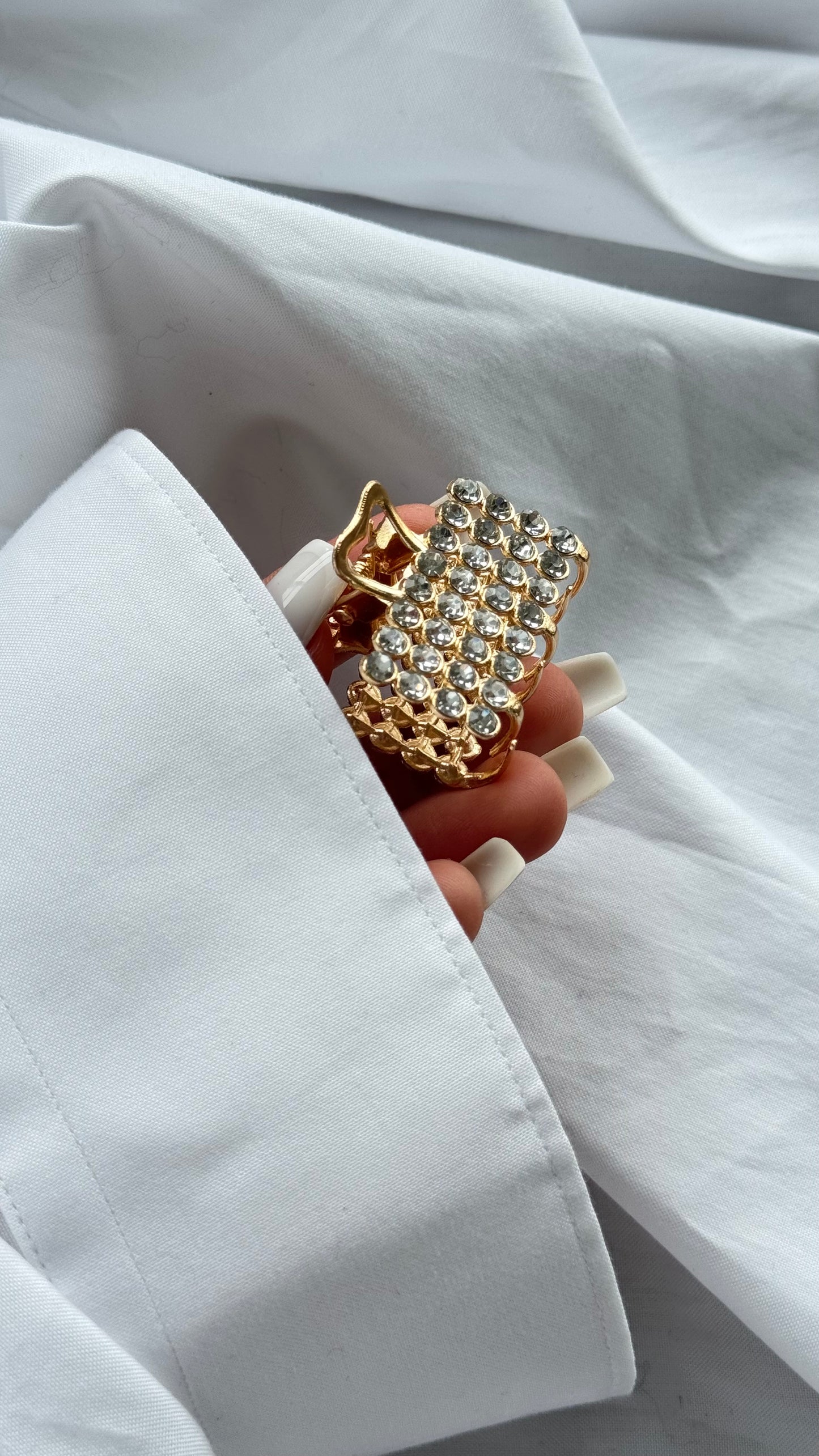 Kristal Taşlı Mandallı Toka