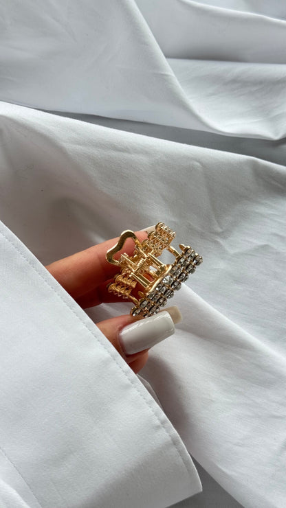 Kristal Taşlı Mandallı Toka