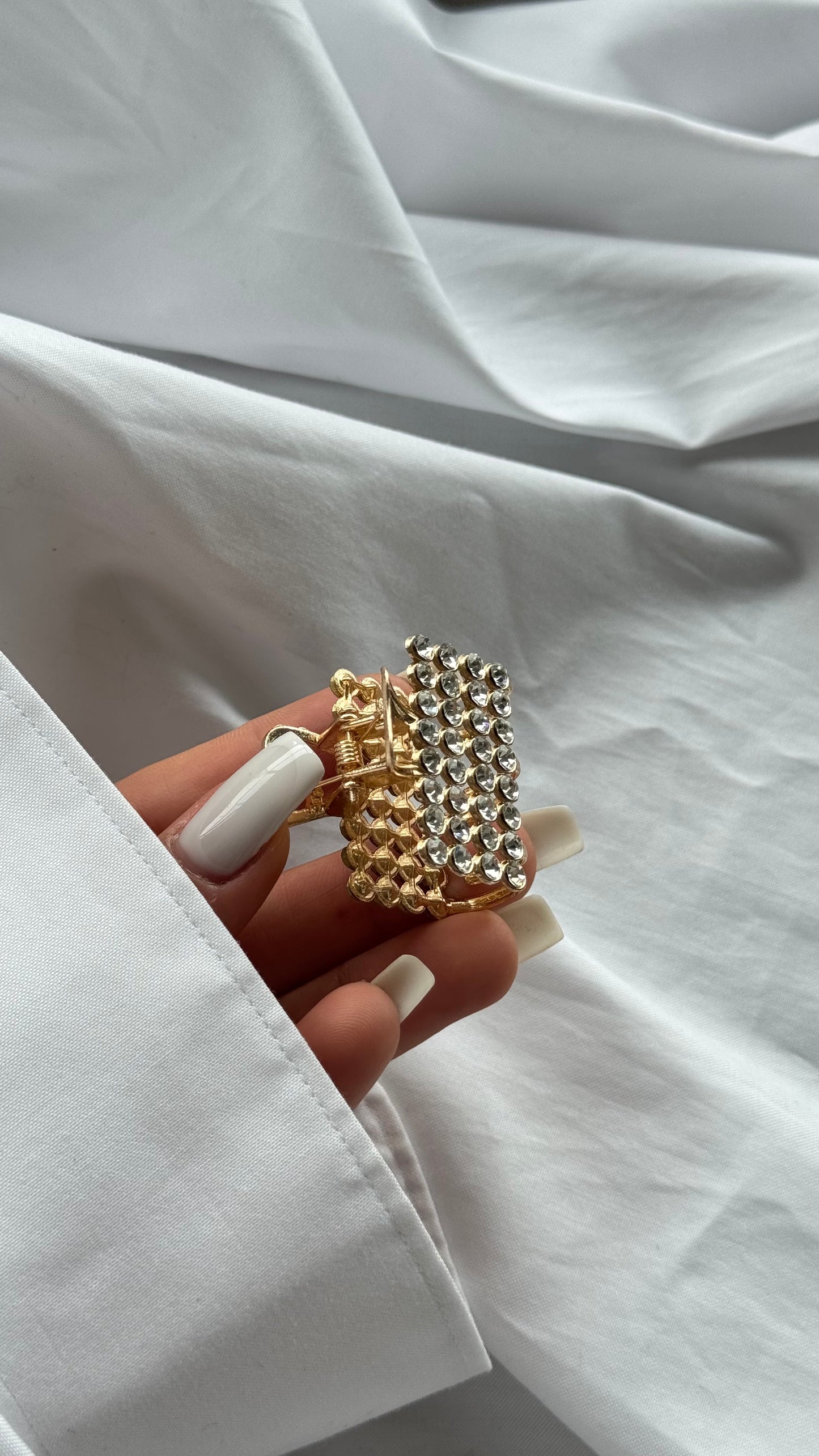 Kristal Taşlı Mandallı Toka