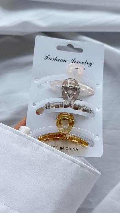 Üçlü Mini Spiral Mandallı Toka Seti